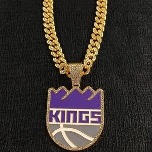 Sacramento Kings 20 Inch Necklace Pendant Cuban Chain NBA Basketball Jewelry